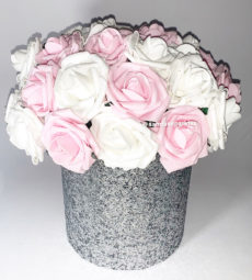 Fabric (3D) Glitter Round Rose Boxes