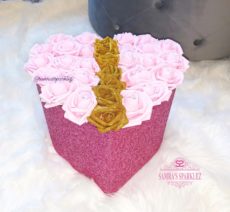 Fabric (3D) Glitter Heart Rose Boxes